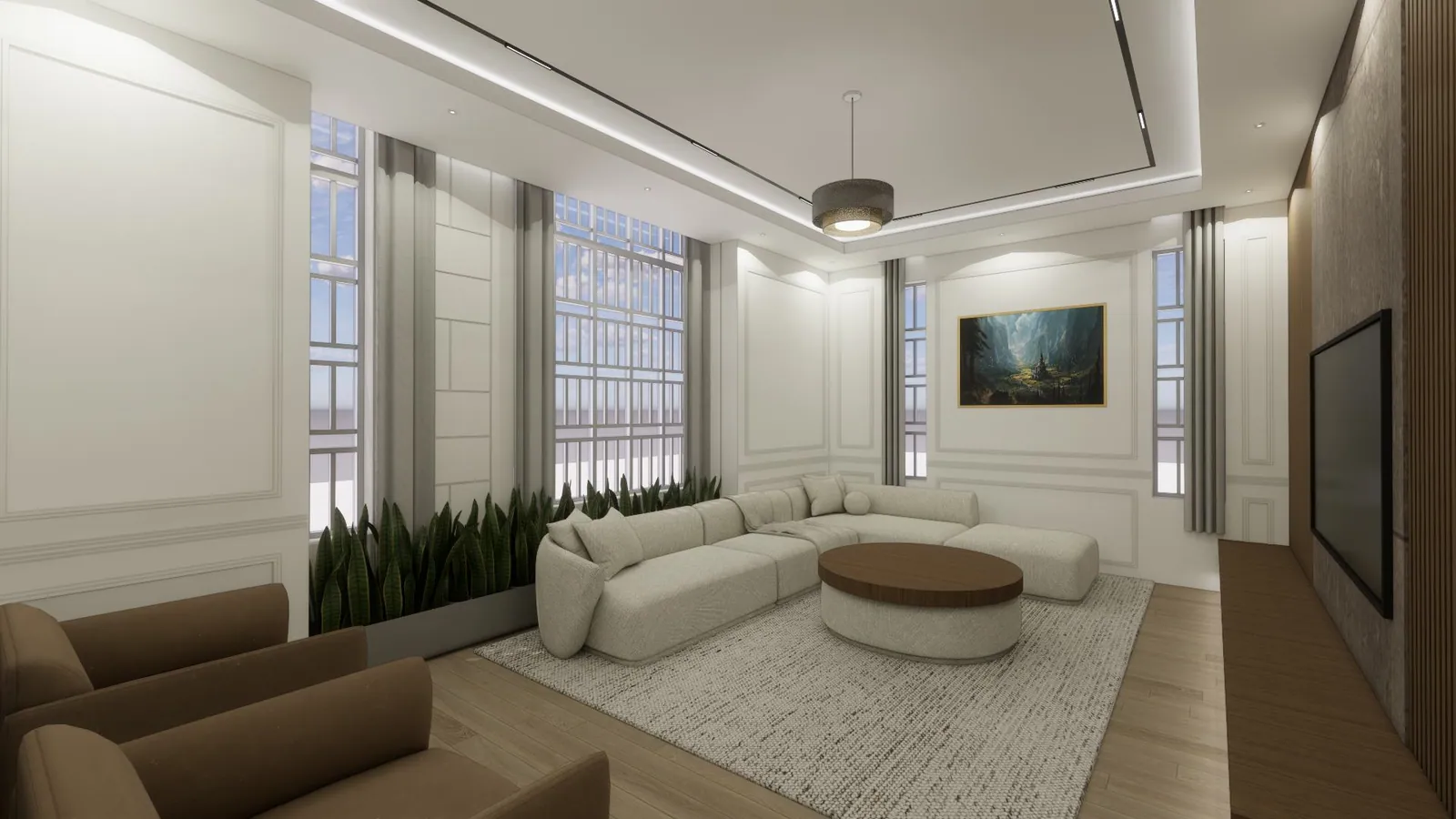 Modern Farmhouse/Contemporary residential Design & 3D Visualization. by Kloche Interiors at Ruaka Farmhouse, Ruaka, Kiambu — view 5